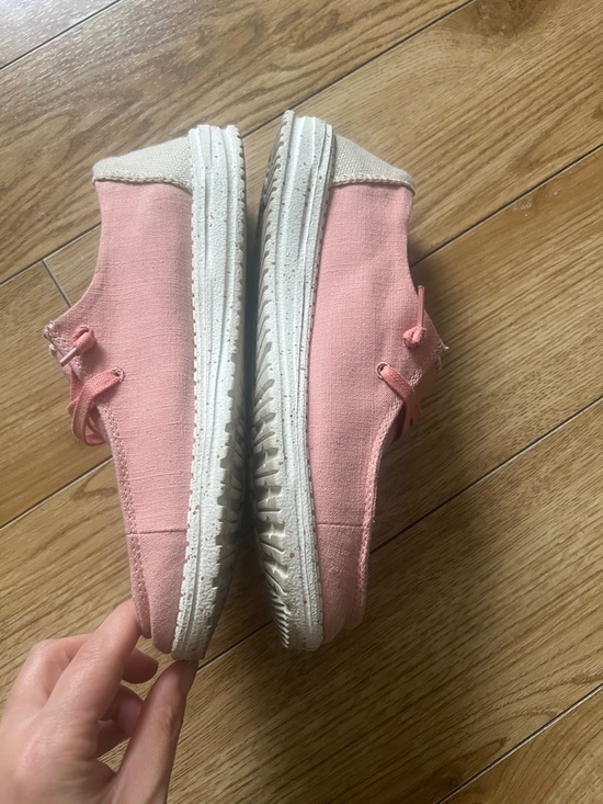 Hey Dude Coral Pink Canvas Loafers - Picture 3 of 6